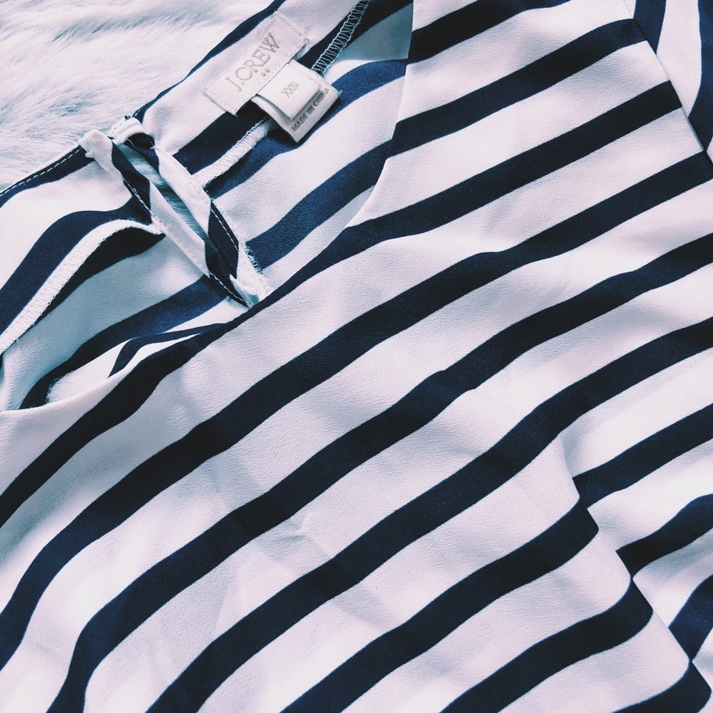 Silky navy stripe J Crew Factory blouse